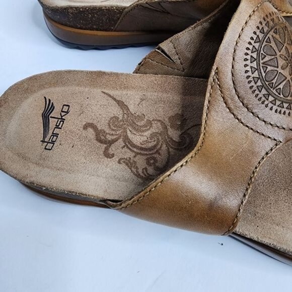 Dansko Priya Leather Thong Sandals Caramel Brown Women's Size 38 =7.5/8 - Picture 6 of 8
